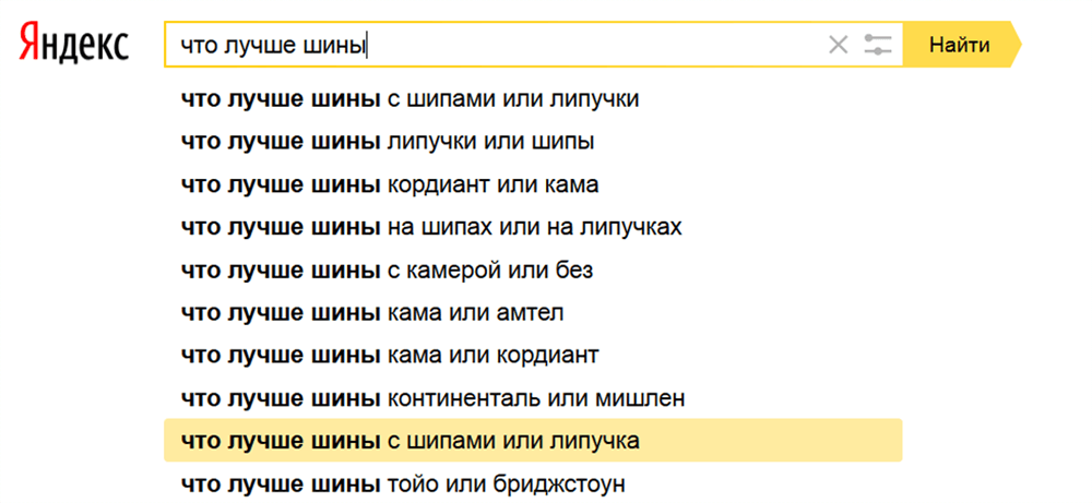 Поиск темы блога с помощью подсказок Яндекса
